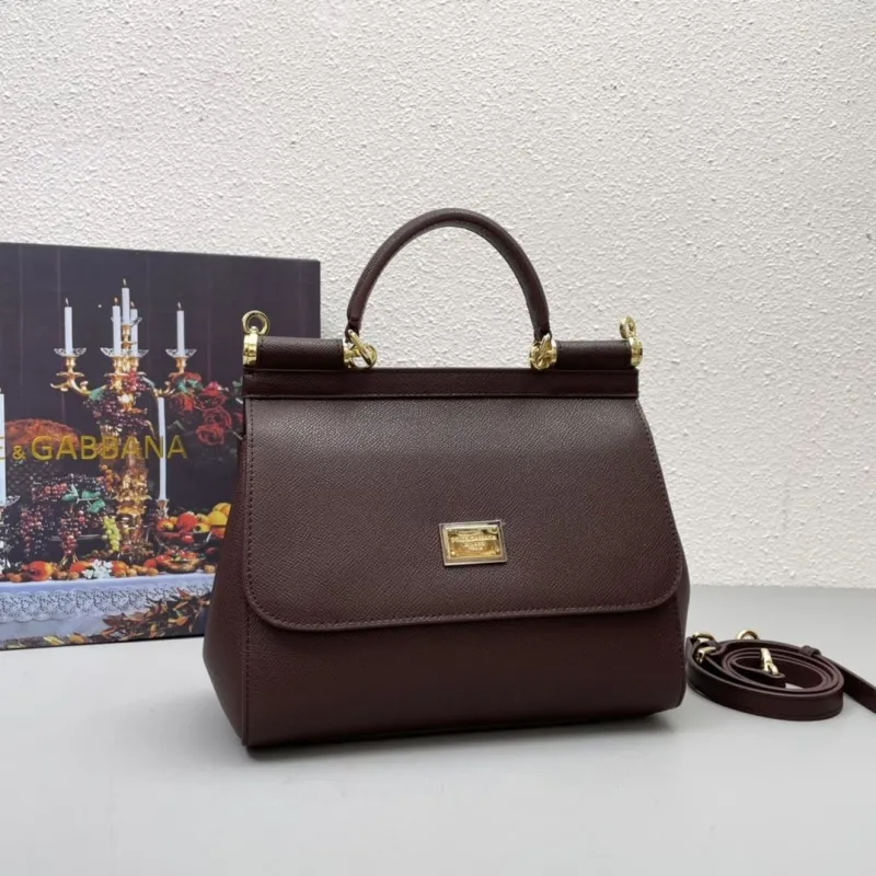 D&G Brown Leather Handbag 343 - Image 3