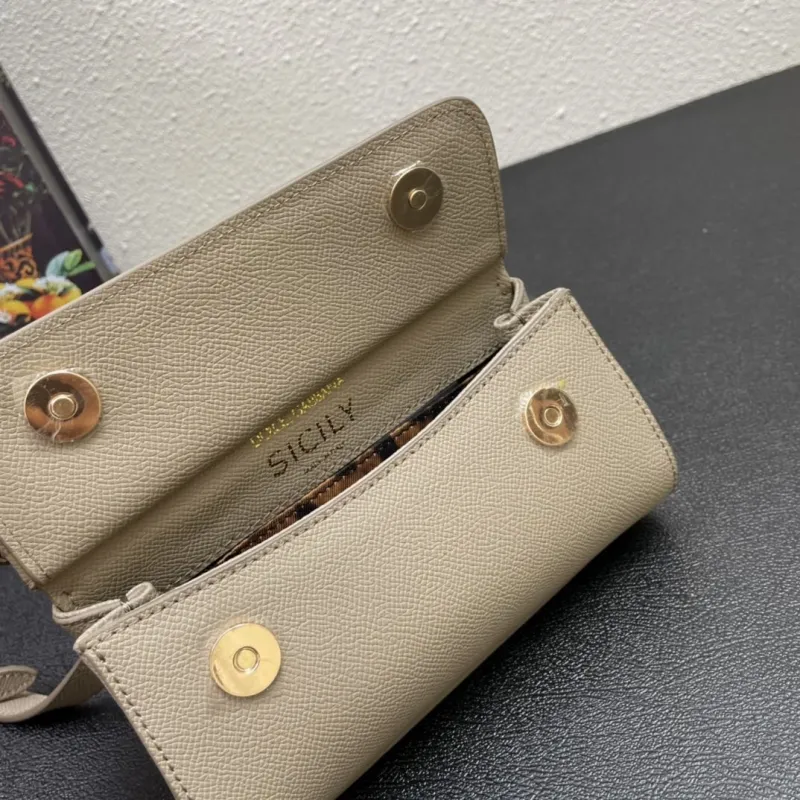 D&G Taupe Mini Top Handle Crossbody Bag 349 - Image 8