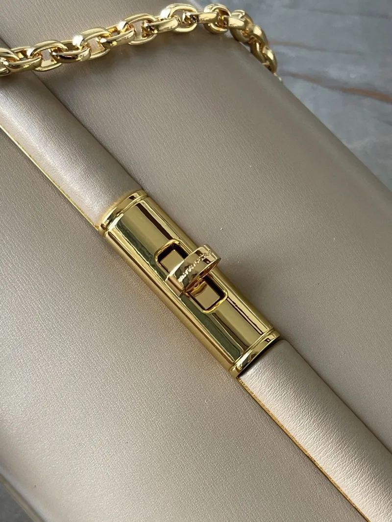 D&G Beige Leather Chain Satchel Bag - Image 4