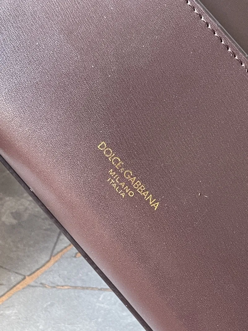 Dolce & Gabbana Brown Leather Chain Satchel Bag 18-10-7CM - Image 7