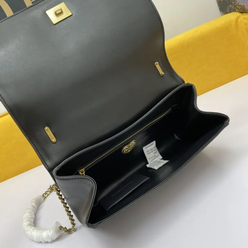 Dolce Gabbana Black Leather Shoulder Satchel Bag - Image 7