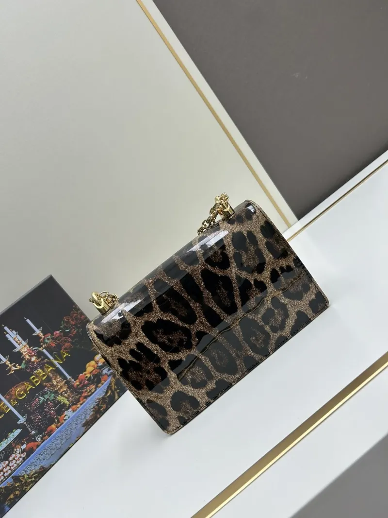 Dolce Gabbana Leopard Print Chain Satchel Bag - Image 3