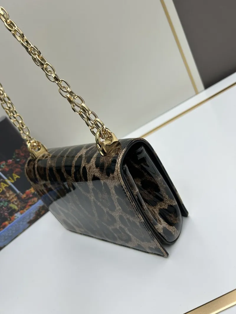 Dolce Gabbana Leopard Print Chain Satchel Bag - Image 4
