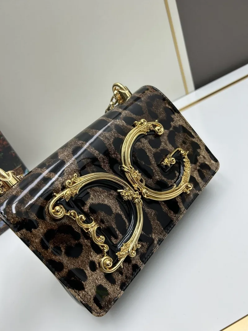 Dolce Gabbana Leopard Print Chain Satchel Bag - Image 5