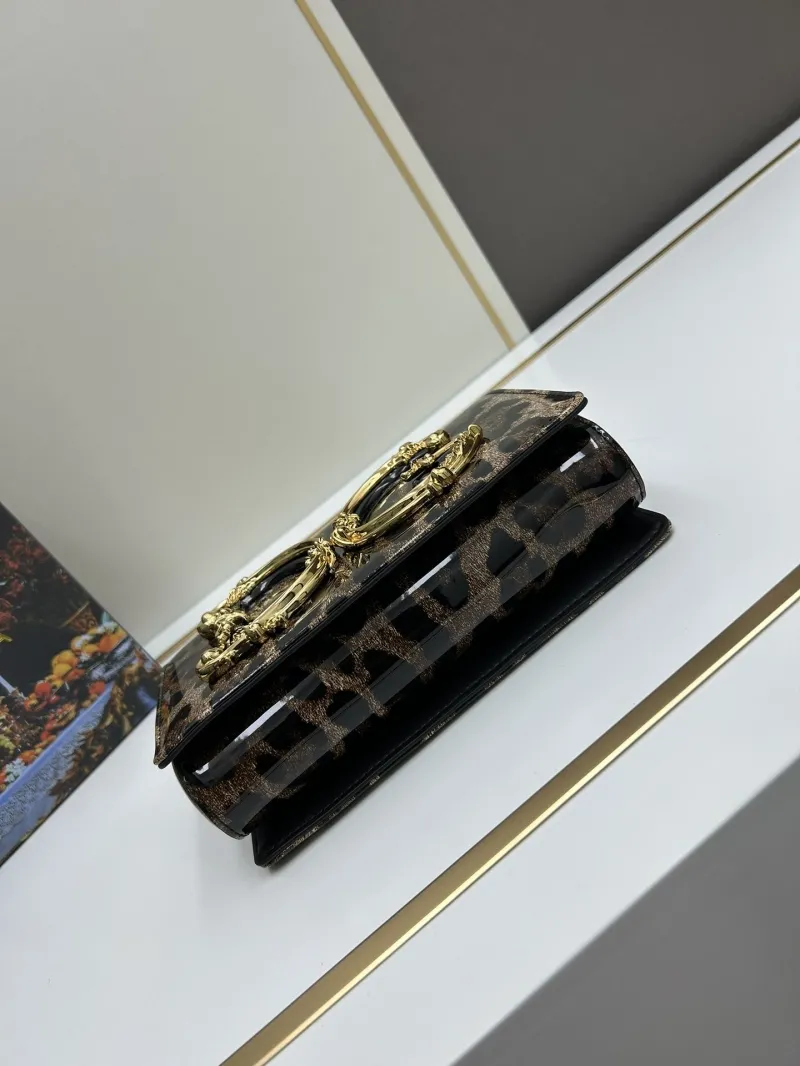 Dolce Gabbana Leopard Print Chain Satchel Bag - Image 6