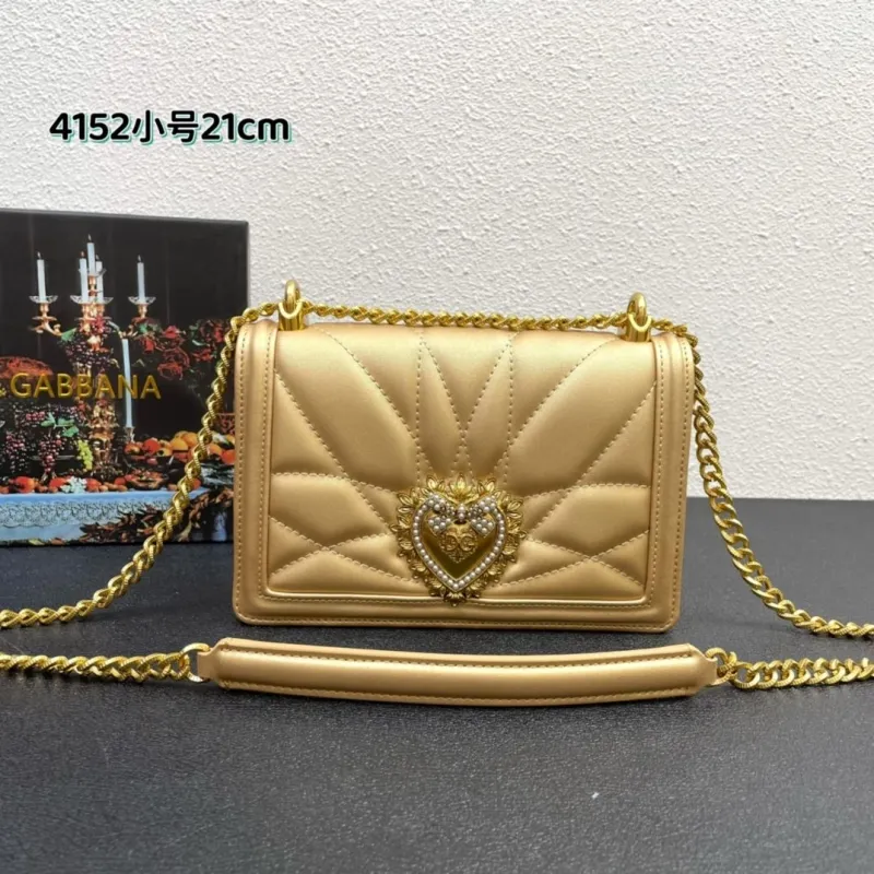 Dolce Gabbana Gold Small Satchel Bag