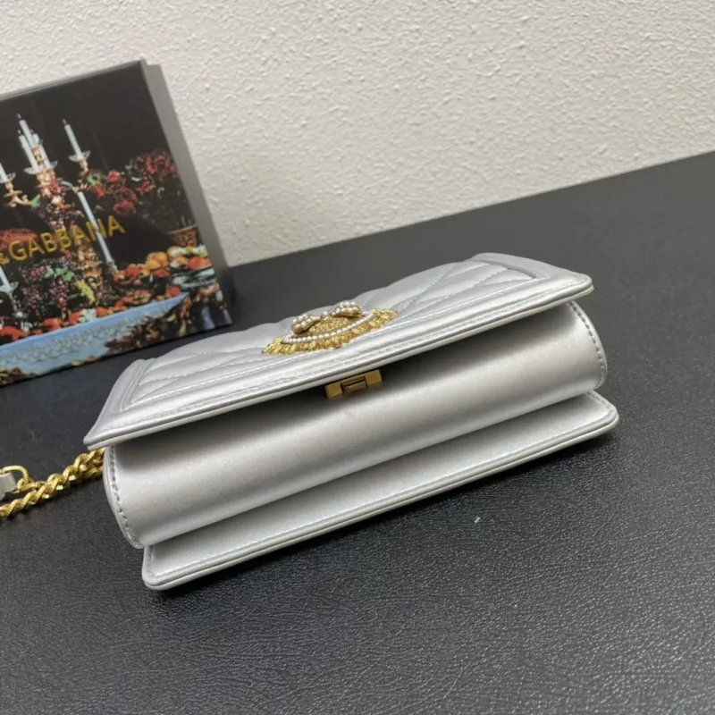 Dolce & Gabbana Silver Small 4152 Satchel Bag - Image 7