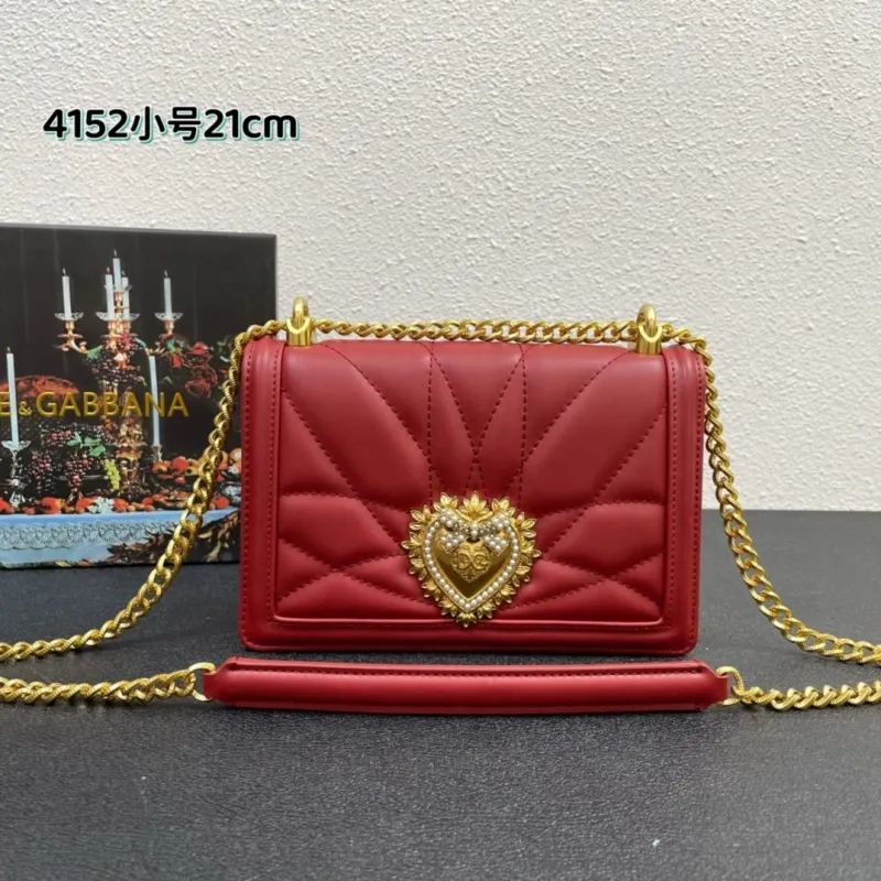 Dolce Gabbana 4152 Small Red Chain Satchel Bag