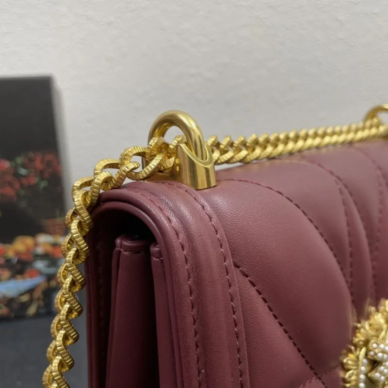 Dolce & Gabbana 4152 Small Burgundy Crossbody Bag - Image 6