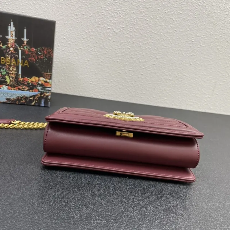 Dolce & Gabbana 4152 Small Burgundy Crossbody Bag - Image 7