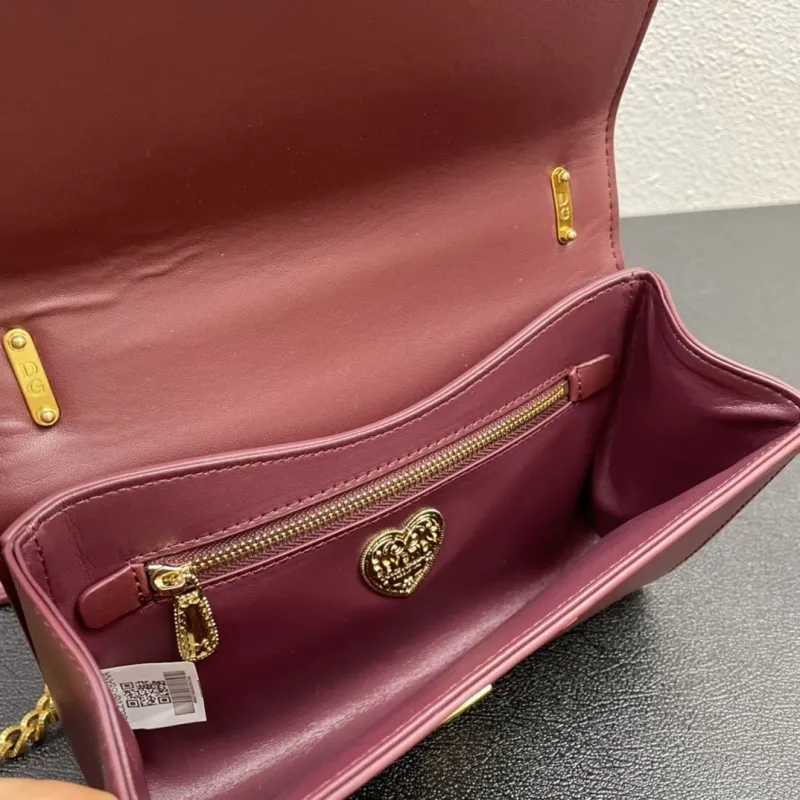 Dolce & Gabbana 4152 Small Burgundy Crossbody Bag - Image 8