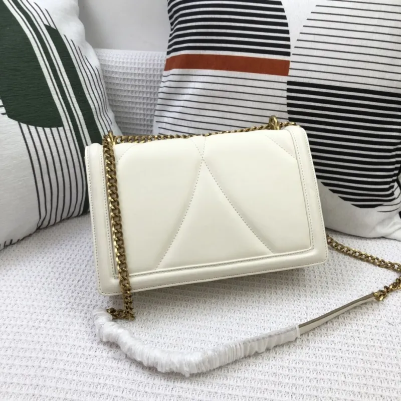 D&G White Quilted Leather Satchel Bag 38 - Image 3