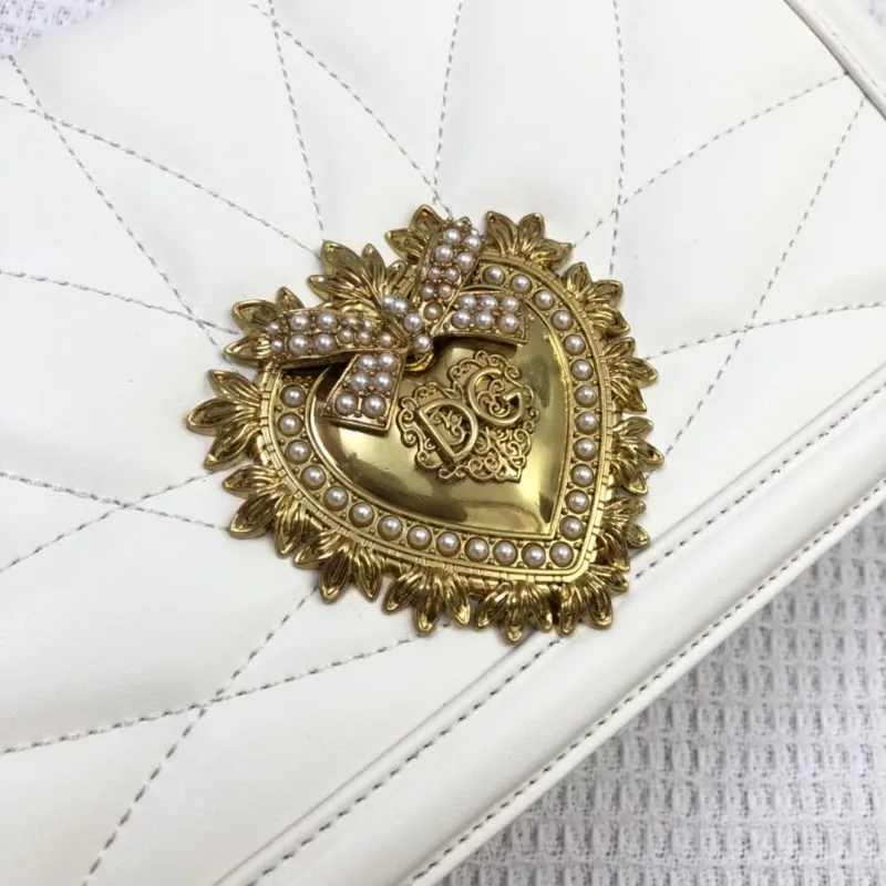 D&G White Quilted Leather Satchel Bag 38 - Image 4