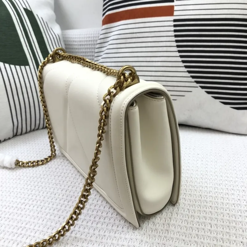 D&G White Quilted Leather Satchel Bag 38 - Image 6