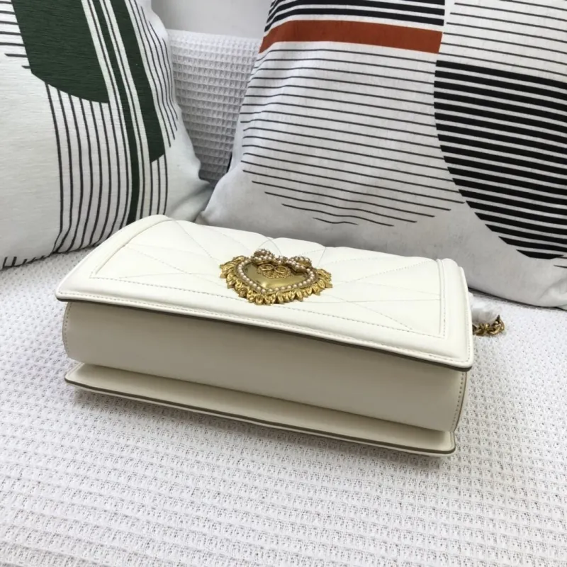 D&G White Quilted Leather Satchel Bag 38 - Image 7