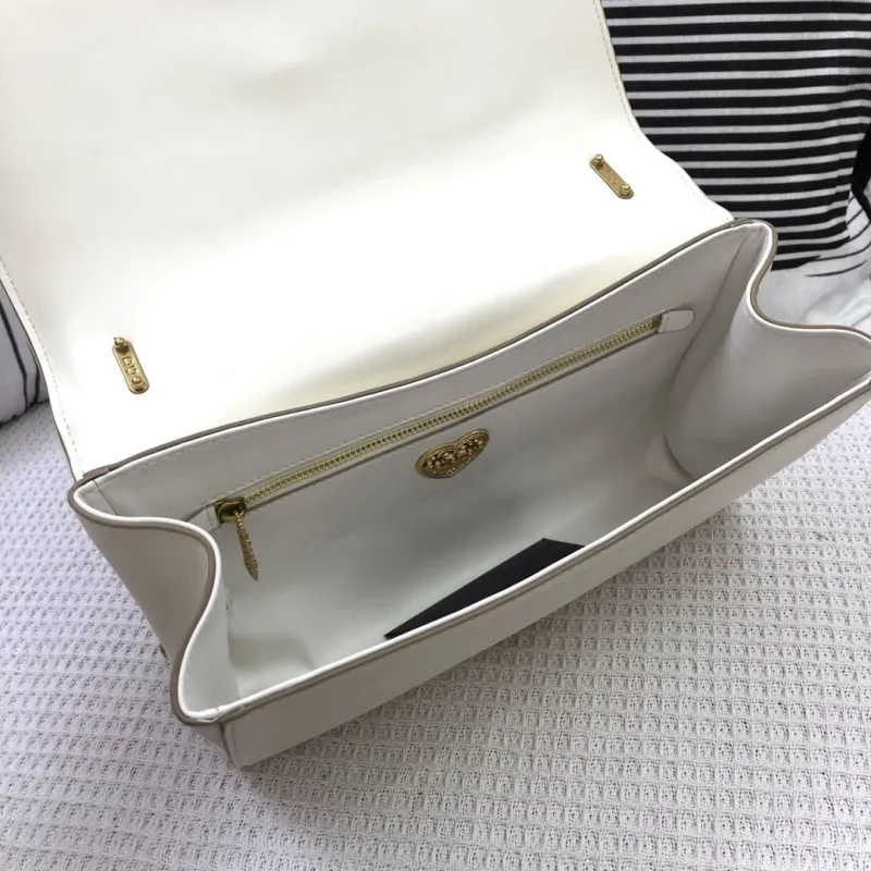 D&G White Quilted Leather Satchel Bag 38 - Image 8