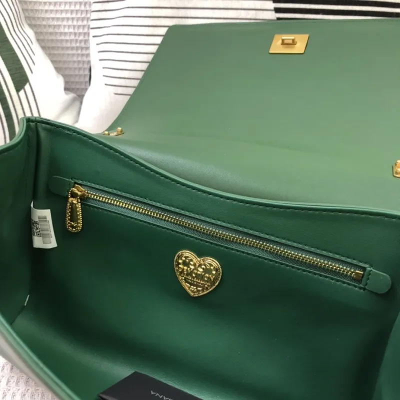 D&G Green Quilted Satchel Bag 39 - Image 9