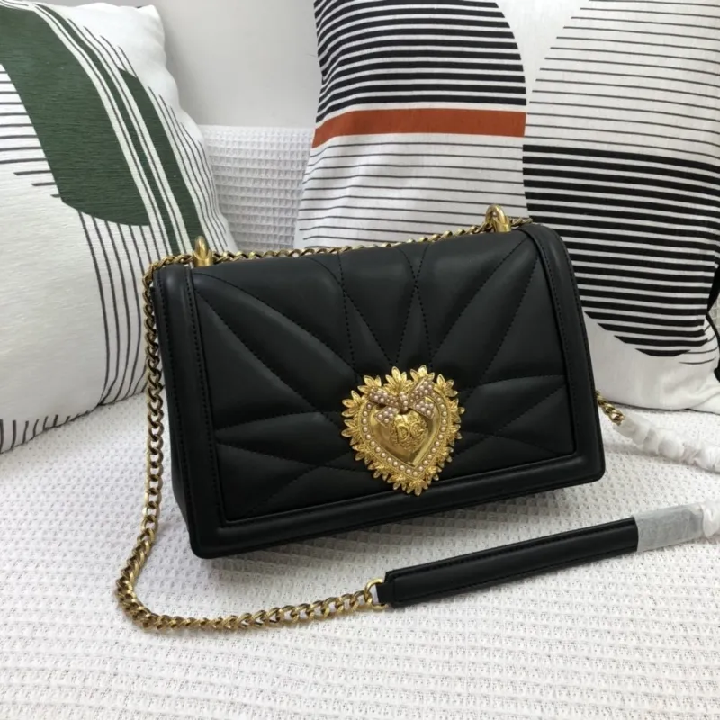 D&G Black Quilted Satchel Bag 40