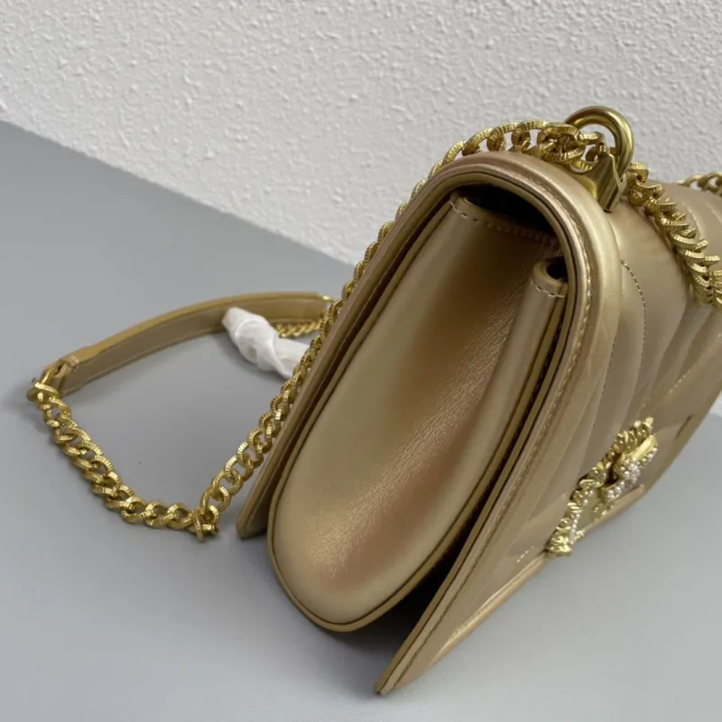 D&G Gold Quilted Chain Satchel Bag - Image 6