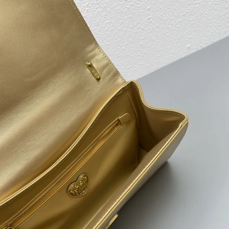 D&G Gold Quilted Chain Satchel Bag - Image 8