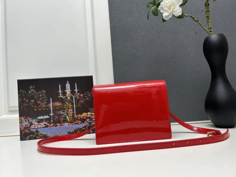 Alternative view of Dolce Gabbana Red Patent Leather Crossbody Bag