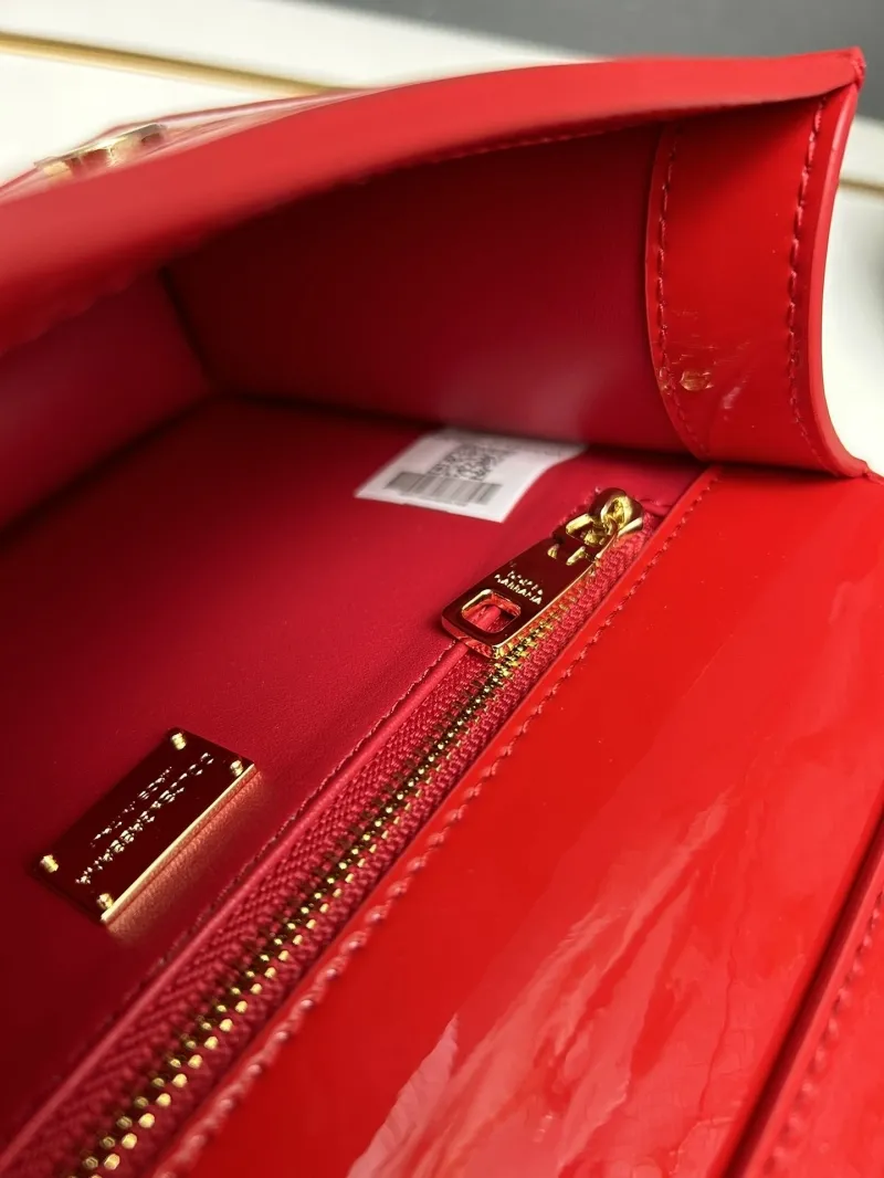 Dolce Gabbana Red Patent Leather Crossbody Bag - Image 9