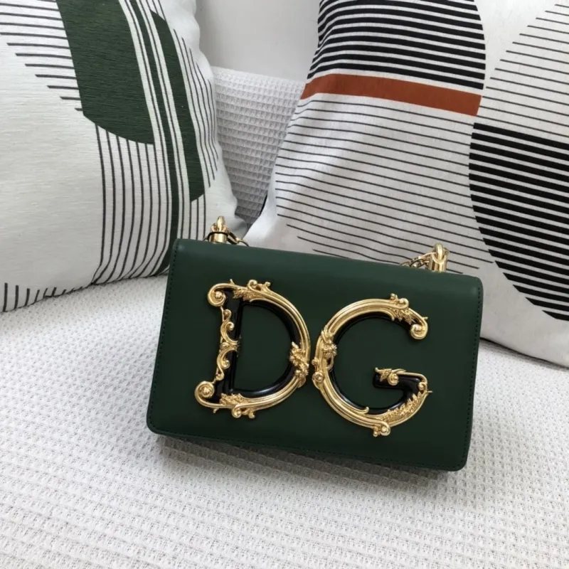 DG Dark Green Leather Satchel Bag 60