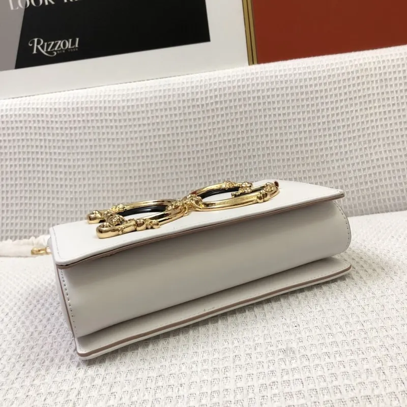 D&G White Leather Chain Satchel Bag - Image 6