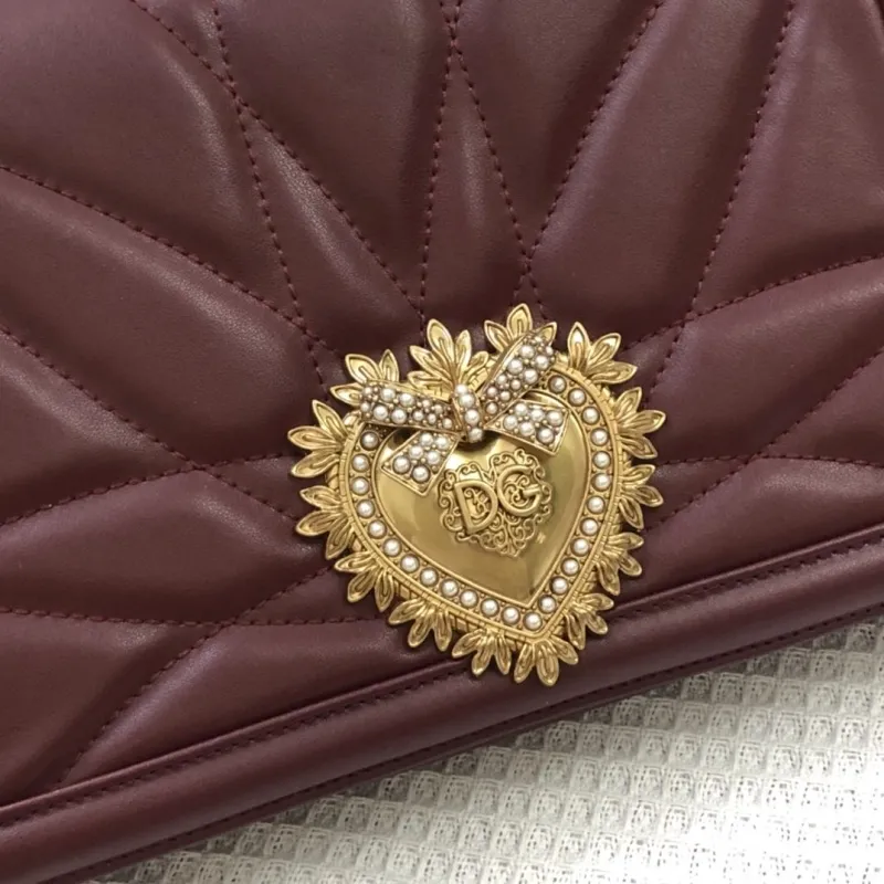 D&G Burgundy Leather Satchel Bag 69 - Image 4