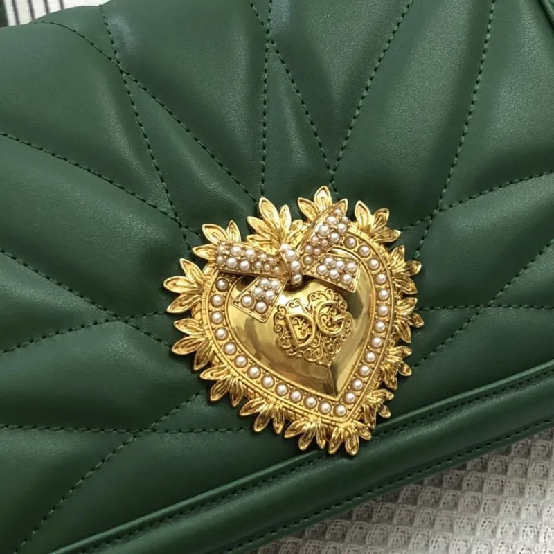 D&G Green Quilted Satchel Crossbody Bag - Image 5
