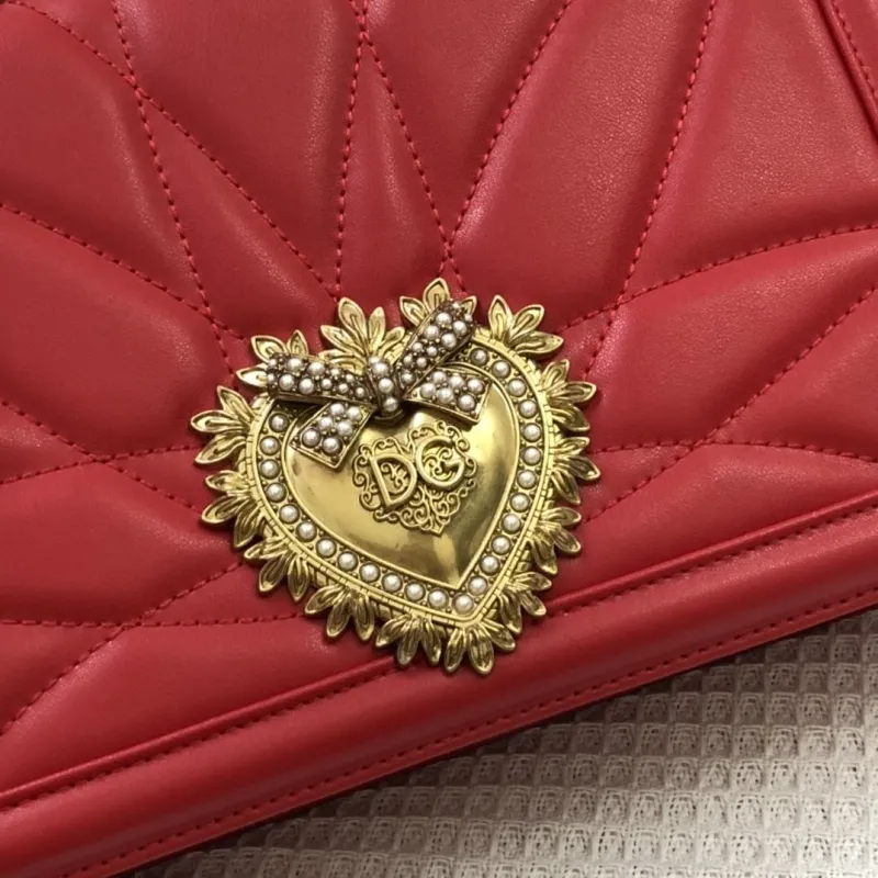 D&G Red Quilted Satchel Bag 73 - Image 4