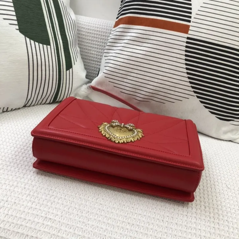 D&G Red Quilted Satchel Bag 73 - Image 7