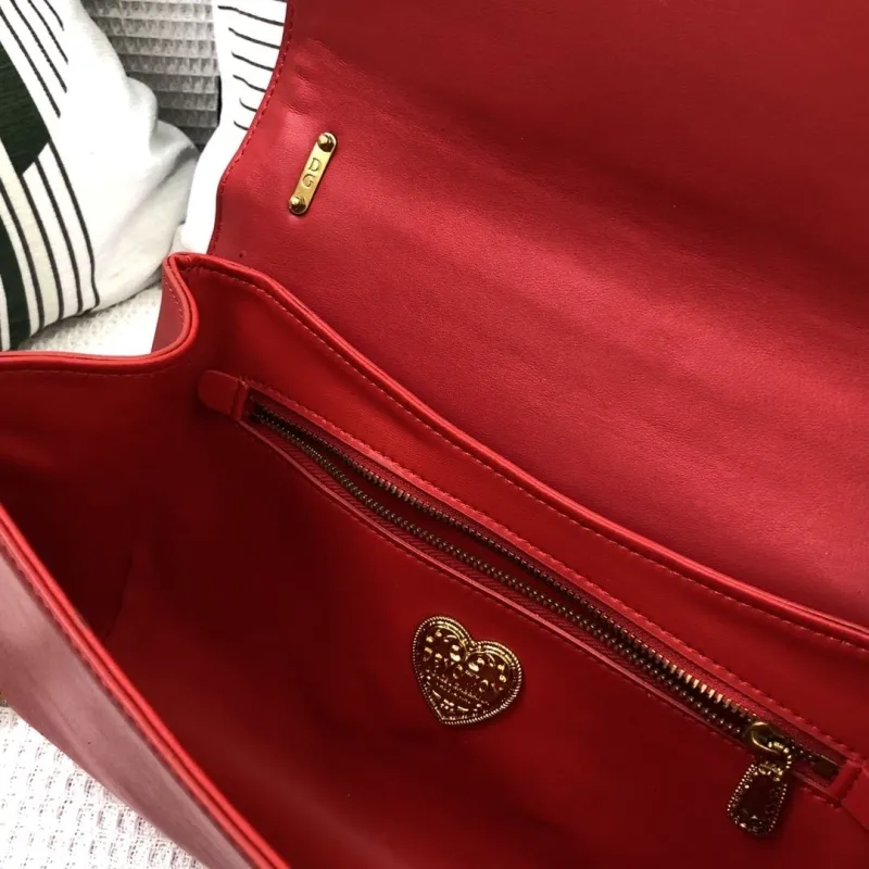D&G Red Quilted Satchel Bag 73 - Image 9