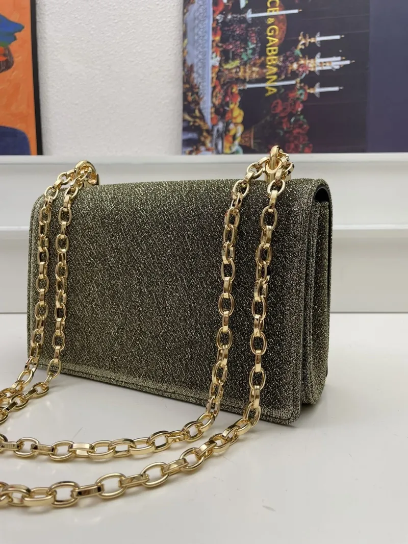 Dolce & Gabbana Glitter Green Chain Satchel Bag 85 - Image 6
