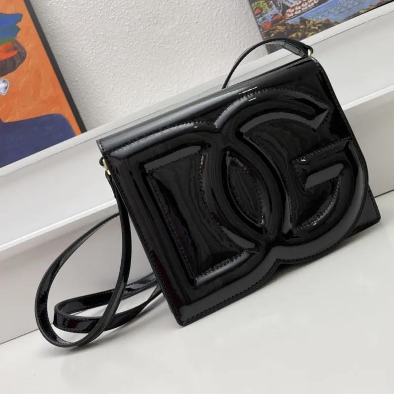Dolce Gabbana Black Patent Crossbody Bag - Image 3