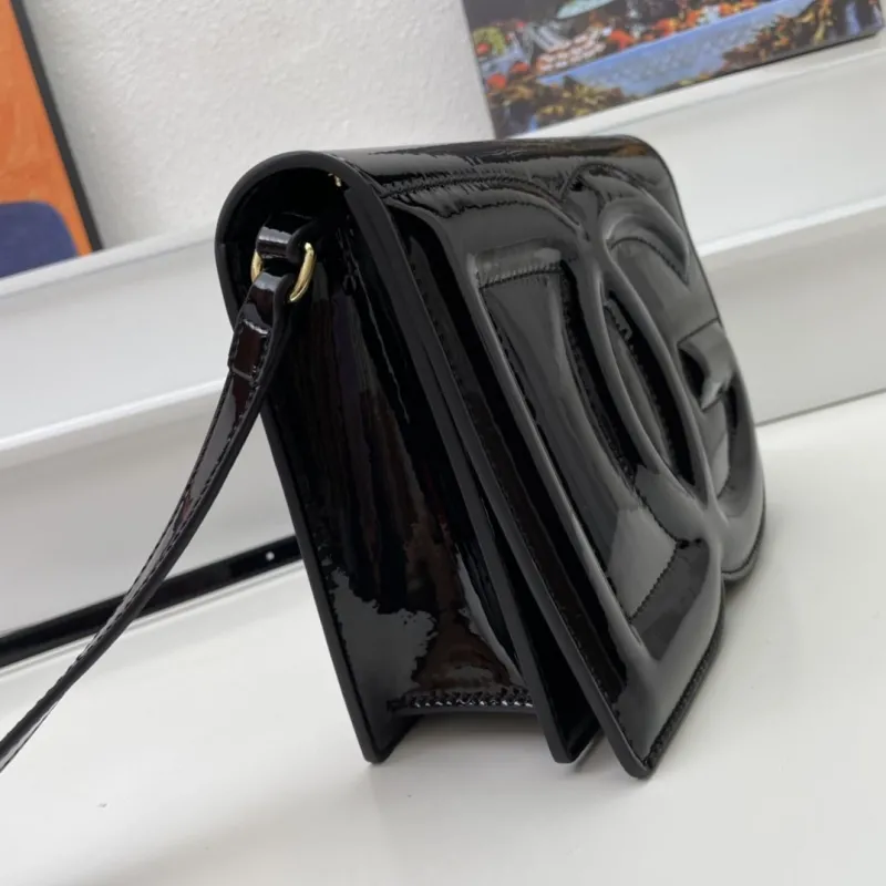 Dolce Gabbana Black Patent Crossbody Bag - Image 5