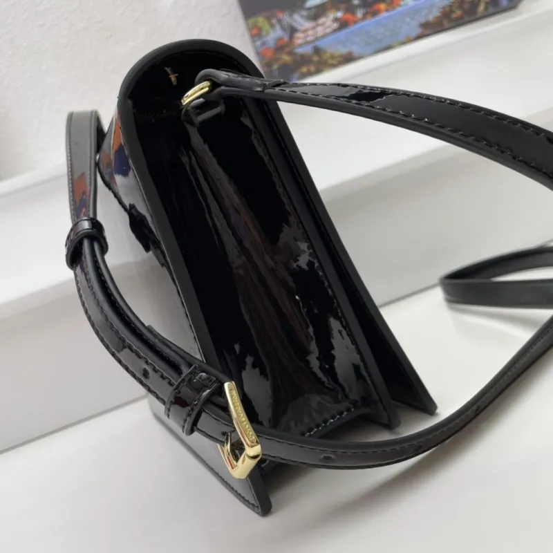 Dolce Gabbana Black Patent Crossbody Bag - Image 6