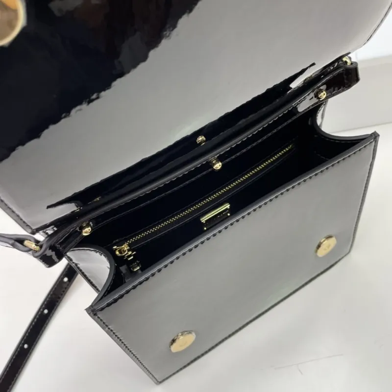 Dolce Gabbana Black Patent Crossbody Bag - Image 8