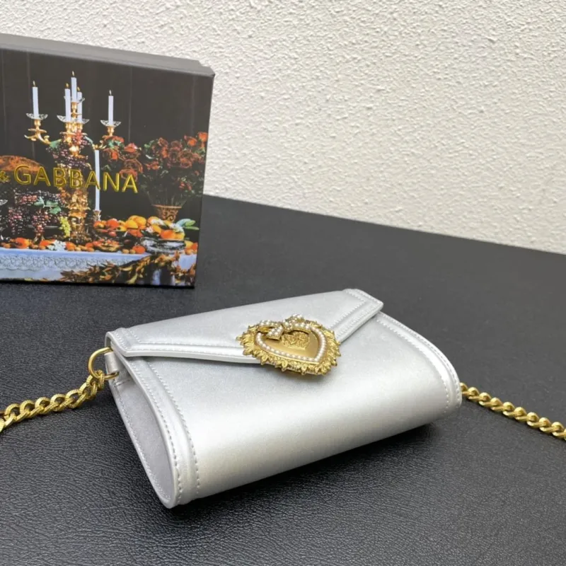 Dolce & Gabbana Silver Chain Satchel Bag - Image 4
