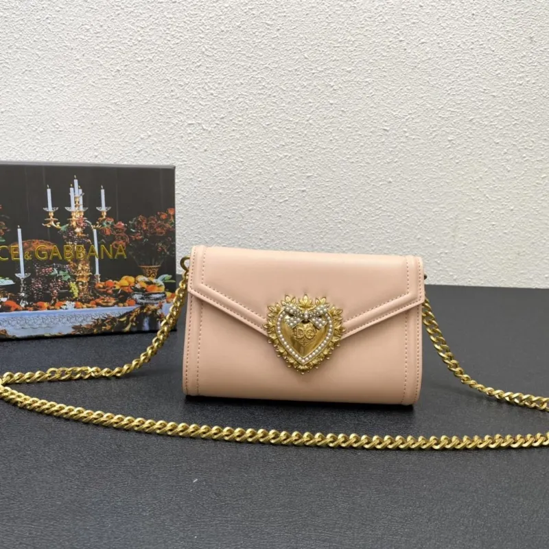 Dolce Gabbana Nude Pink Chain Satchel Bag