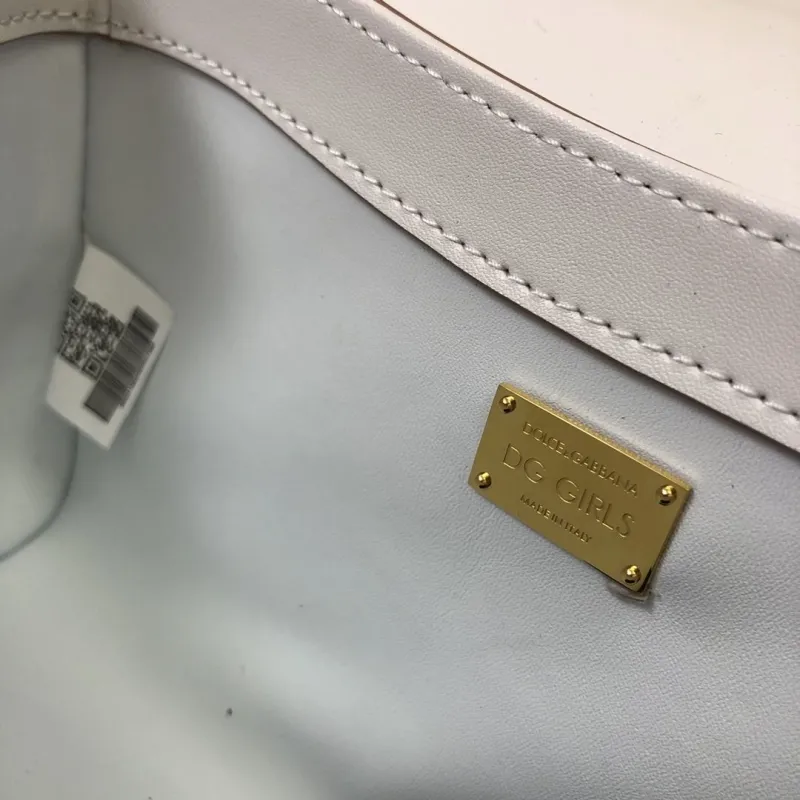 D&G White Leather Crossbody Satchel Bag 104 - Image 9