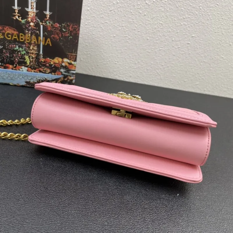 Dolce Gabbana Pink Small 4152 Crossbody Satchel Bag - Image 7