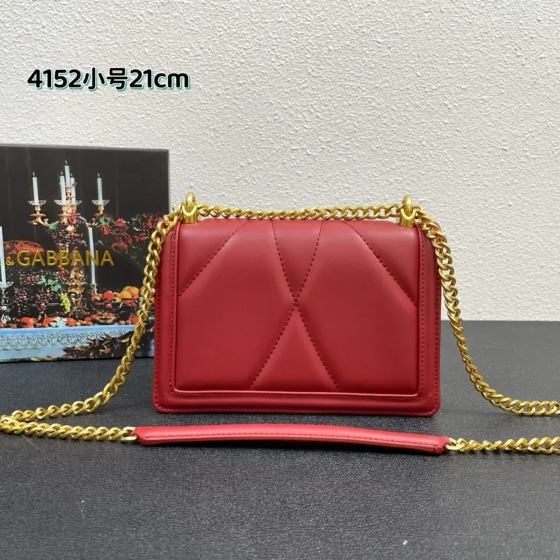 Dolce & Gabbana Red Small 4152 Chain Shoulder Bag - Image 3