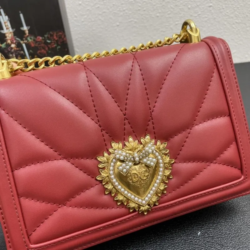 Dolce & Gabbana Red Small 4152 Chain Shoulder Bag - Image 5