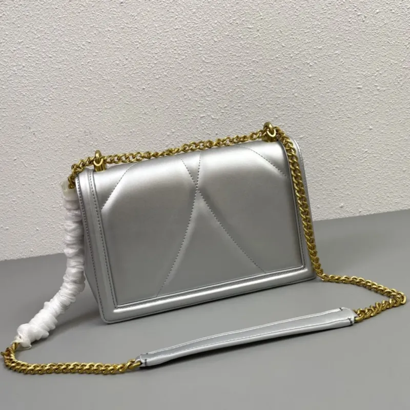 Alternative view of D&G Silver Quilted Crossbody Satchel Bag