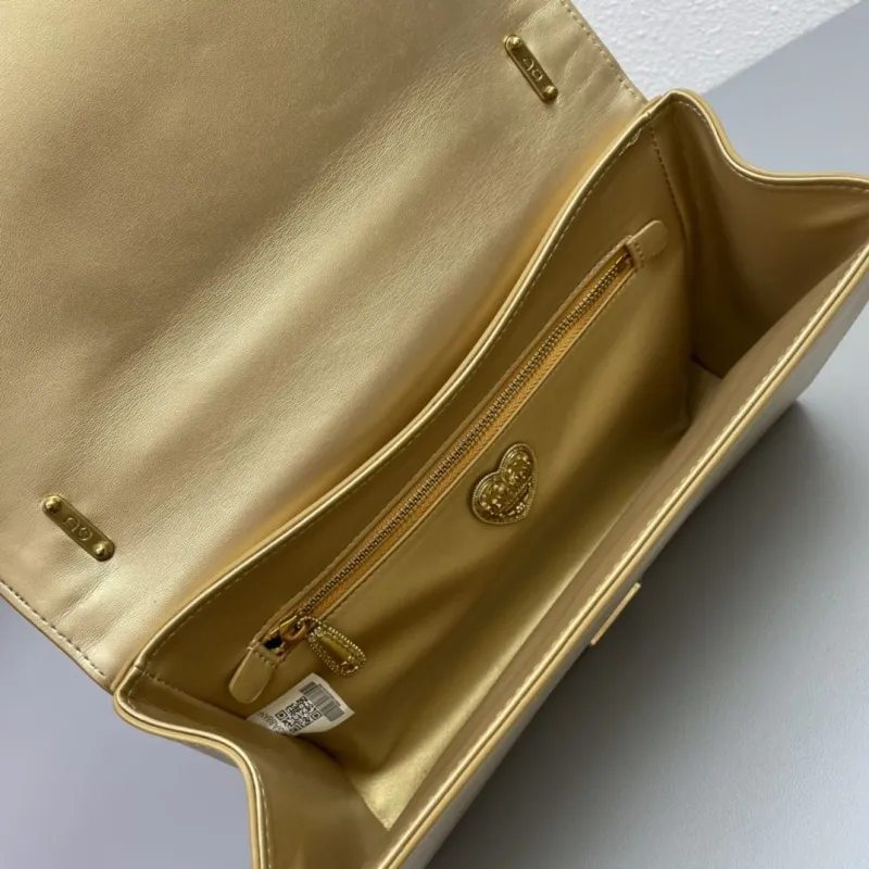 D&G Gold Quilted Satchel Shoulder Bag - Image 9