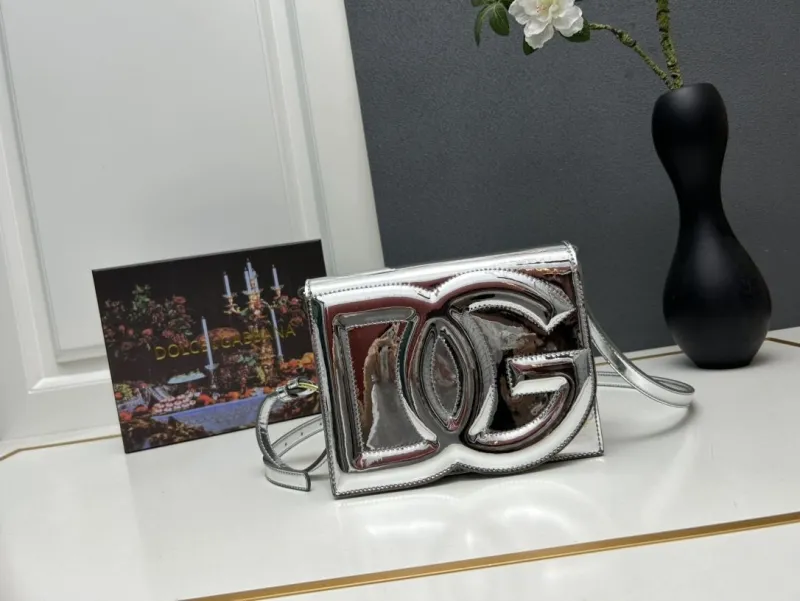 Dolce Gabbana Silver Crossbody Satchel Bag