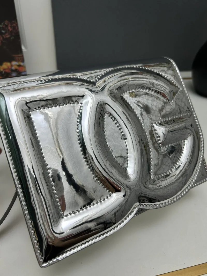Dolce Gabbana Silver Crossbody Satchel Bag - Image 4