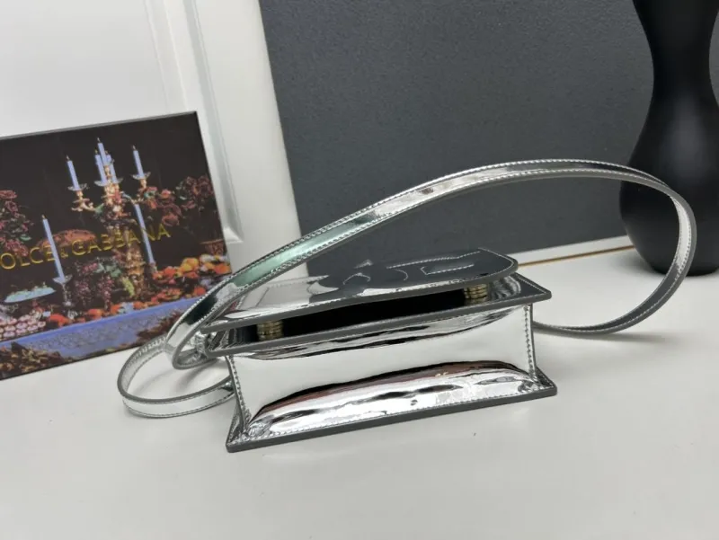 Dolce Gabbana Silver Crossbody Satchel Bag - Image 6