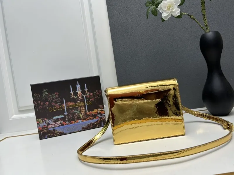 Alternative view of Dolce Gabbana Gold Crossbody Satchel Bag